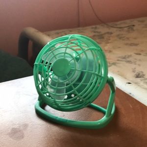 Mini fan, teal, adjustable angle